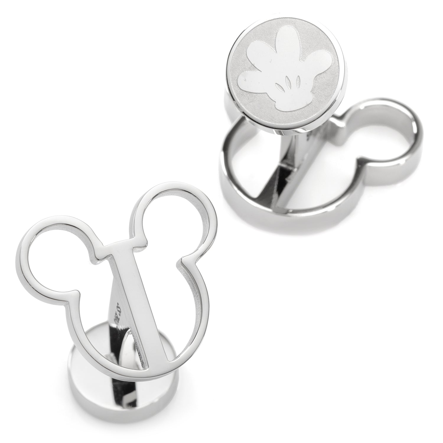 Silver Mickey Mouse Cutout Icon Cufflinks for Men - Image 2