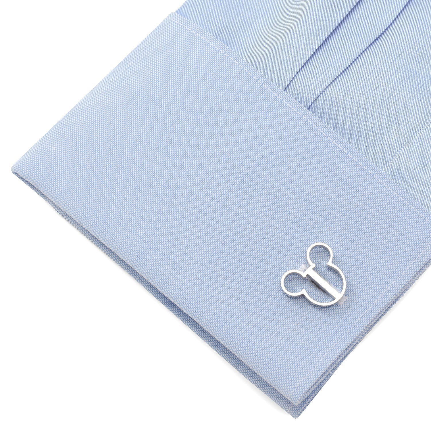 Silver Mickey Mouse Cutout Icon Cufflinks for Men - Image 3