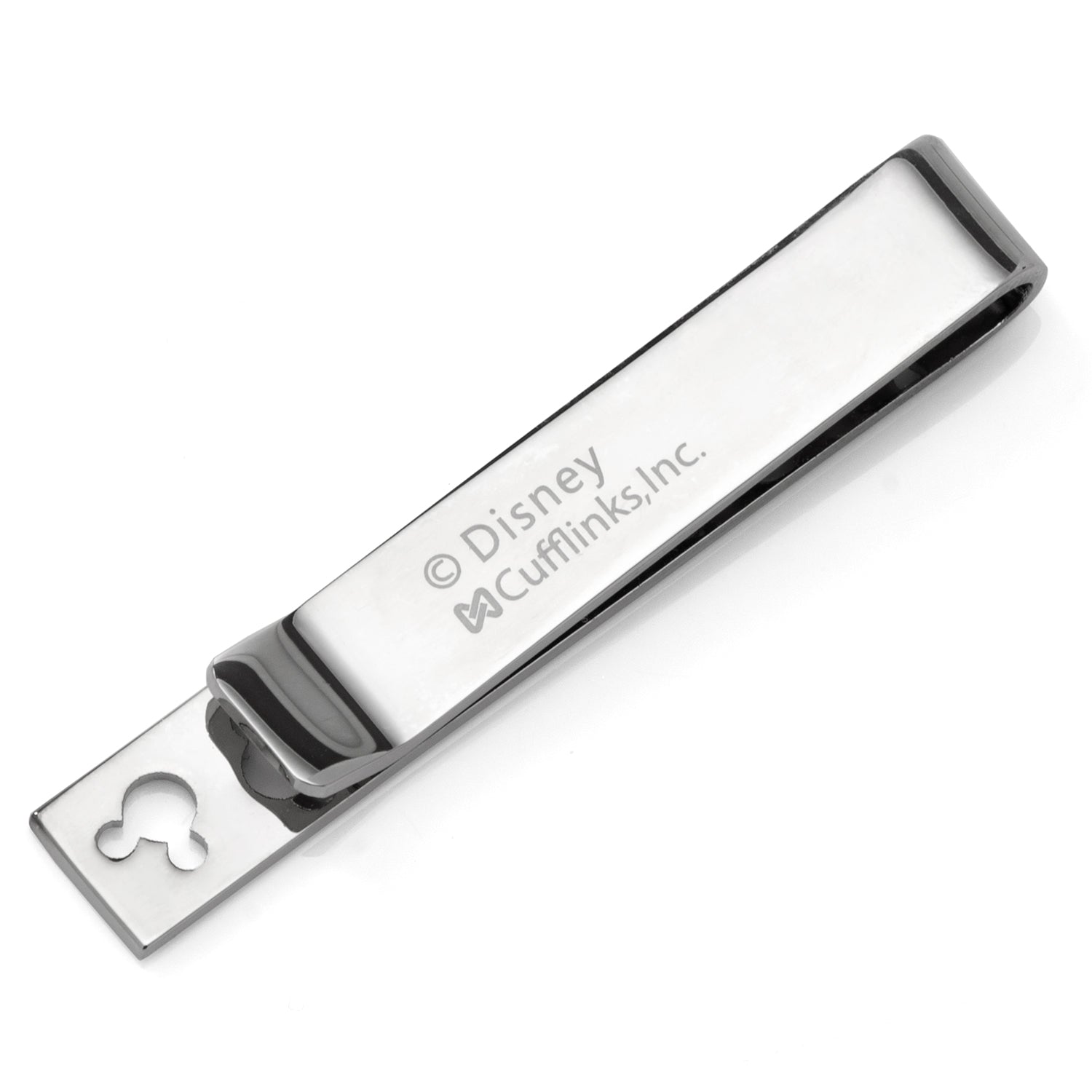 Disney Mickey Mouse Silhouette Cutout Silver Tone Tie Bar - Image 3