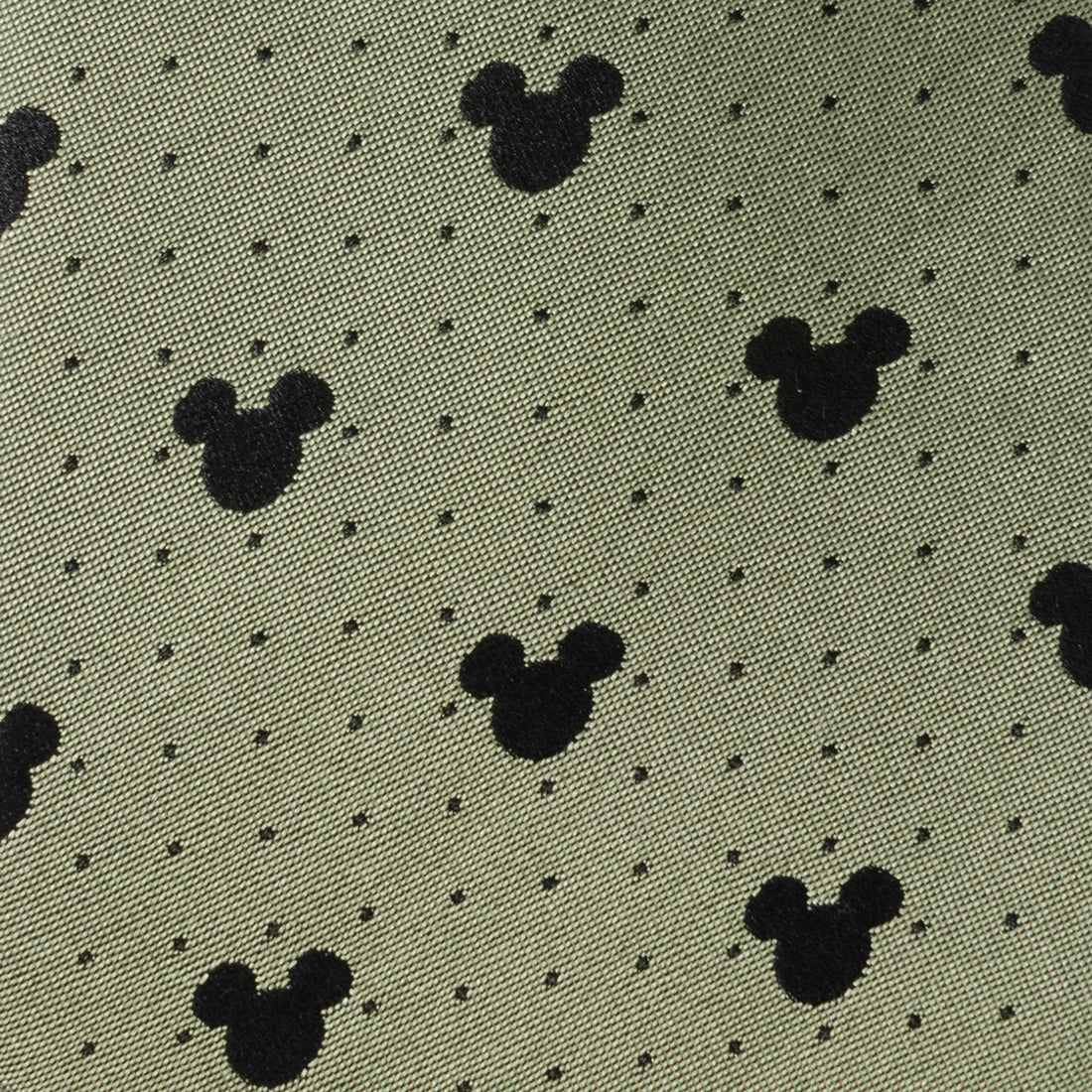 Mickey Mouse Silhouette Dot Silk Tie in Earthy Green - Image 4