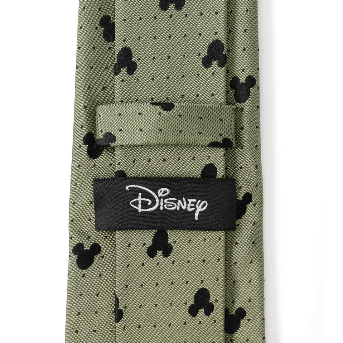Mickey Mouse Silhouette Dot Silk Tie in Earthy Green - Image 5