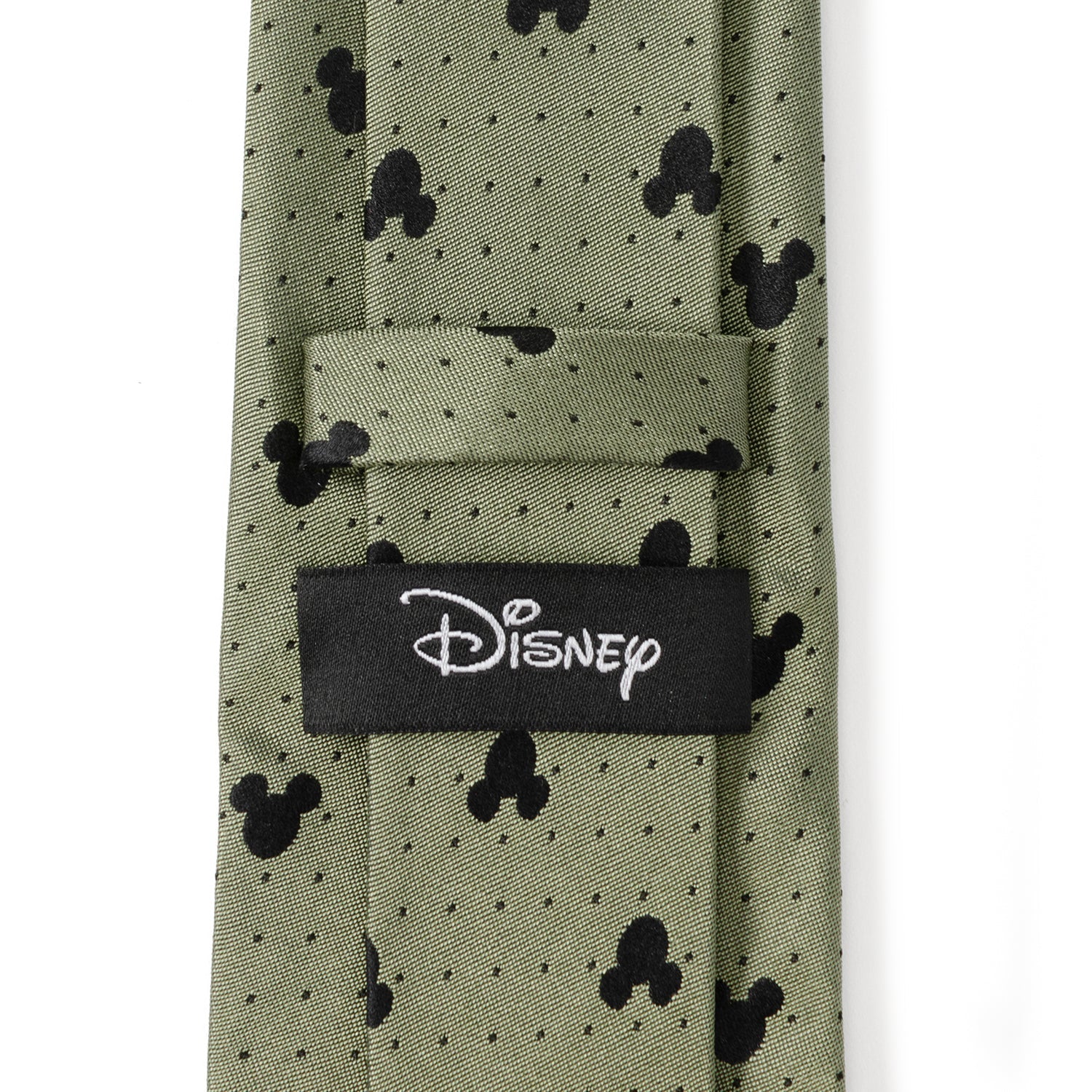 Mickey Mouse Silhouette Dot Silk Tie in Earthy Green - Image 5