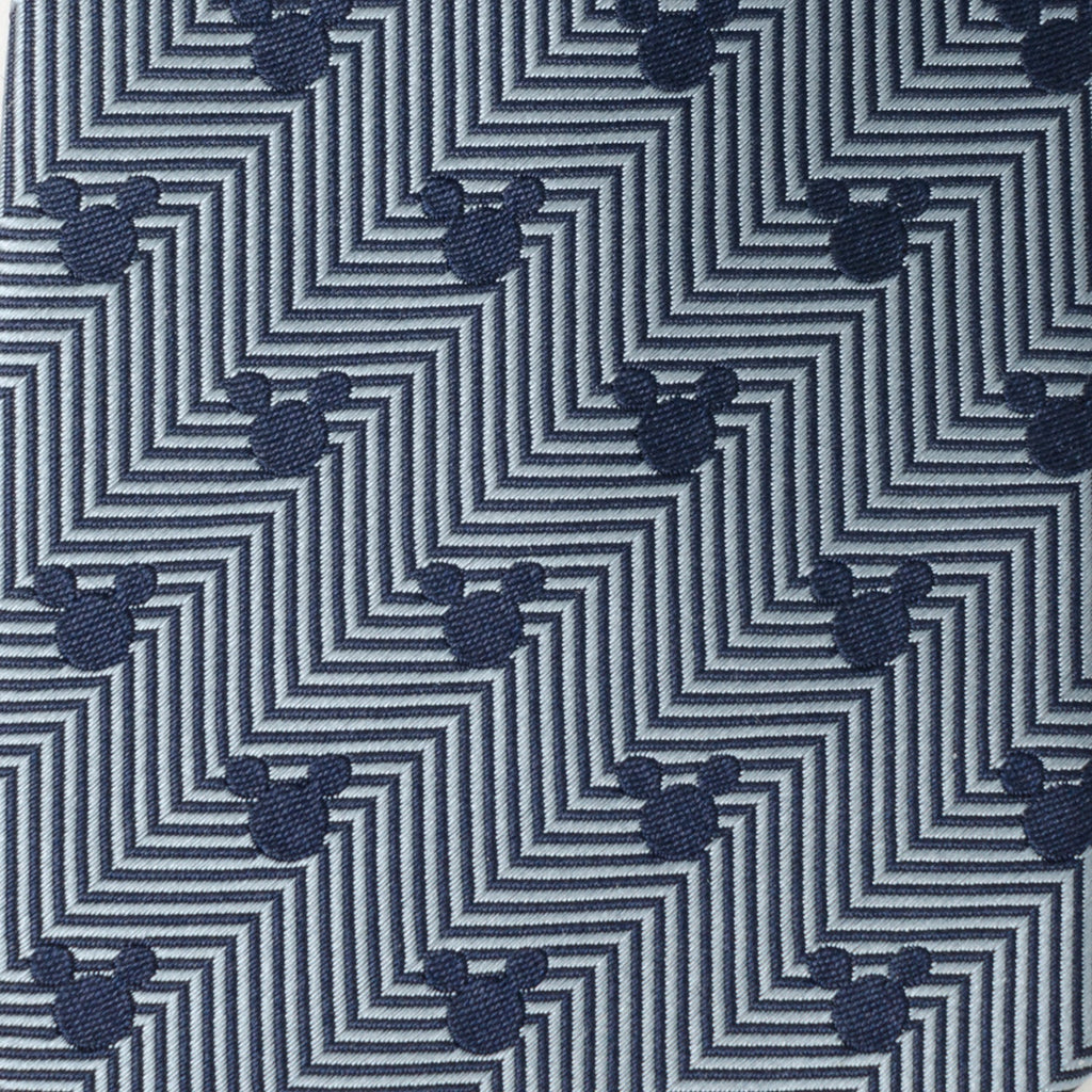 Mickey Mouse Blue Herringbone Silk Necktie - Image 4