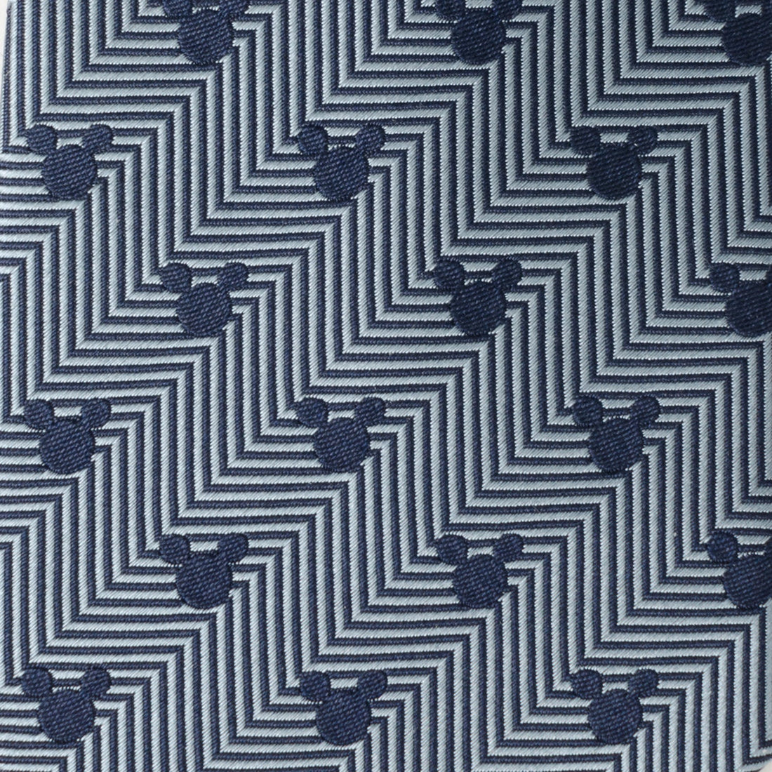 Mickey Mouse Blue Herringbone Silk Necktie - Image 4