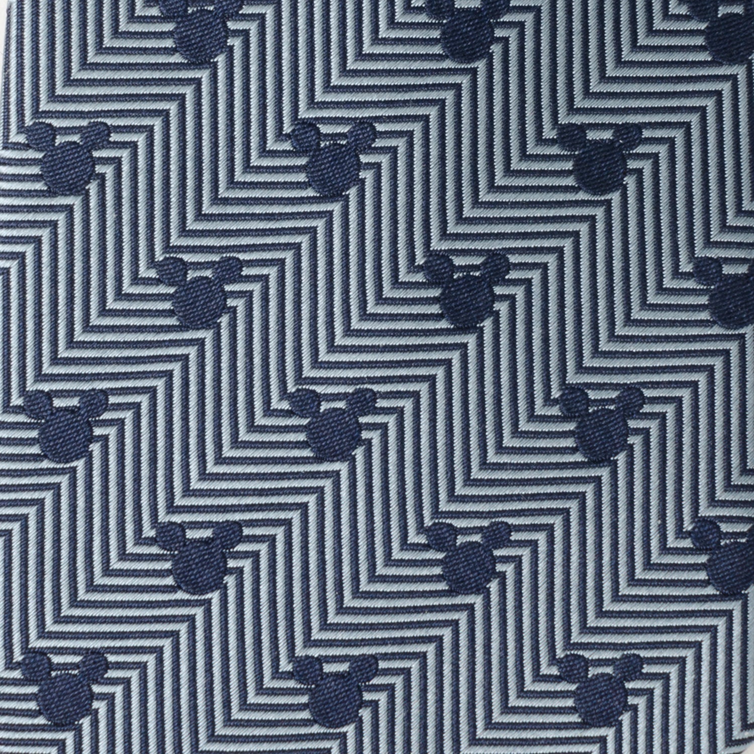 Mickey Mouse Blue Herringbone Silk Necktie - Image 4