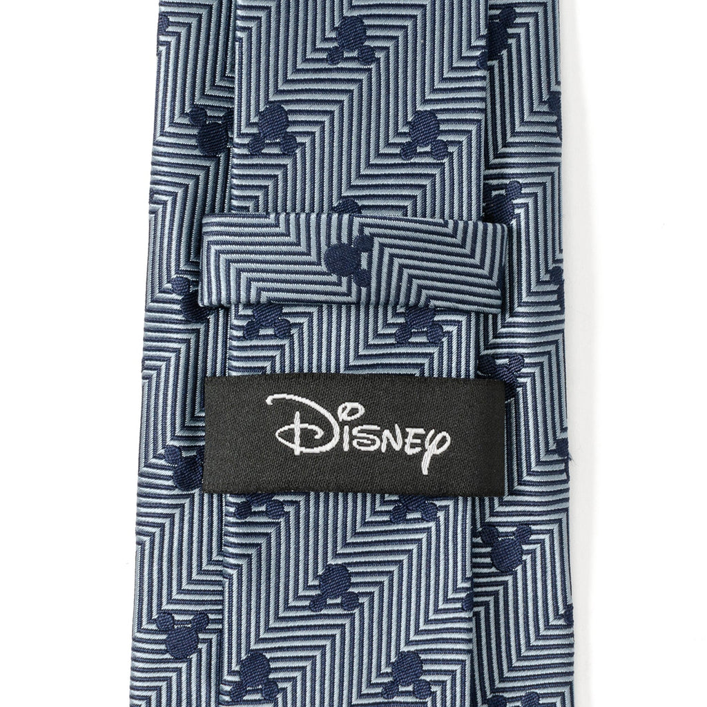 Mickey Mouse Blue Herringbone Silk Necktie - Image 5