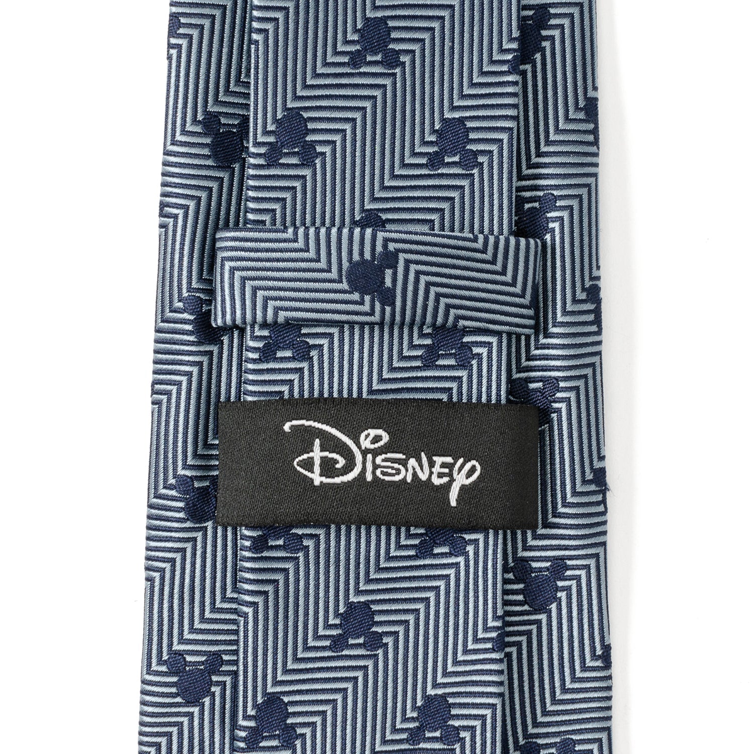 Mickey Mouse Blue Herringbone Silk Necktie - Image 5