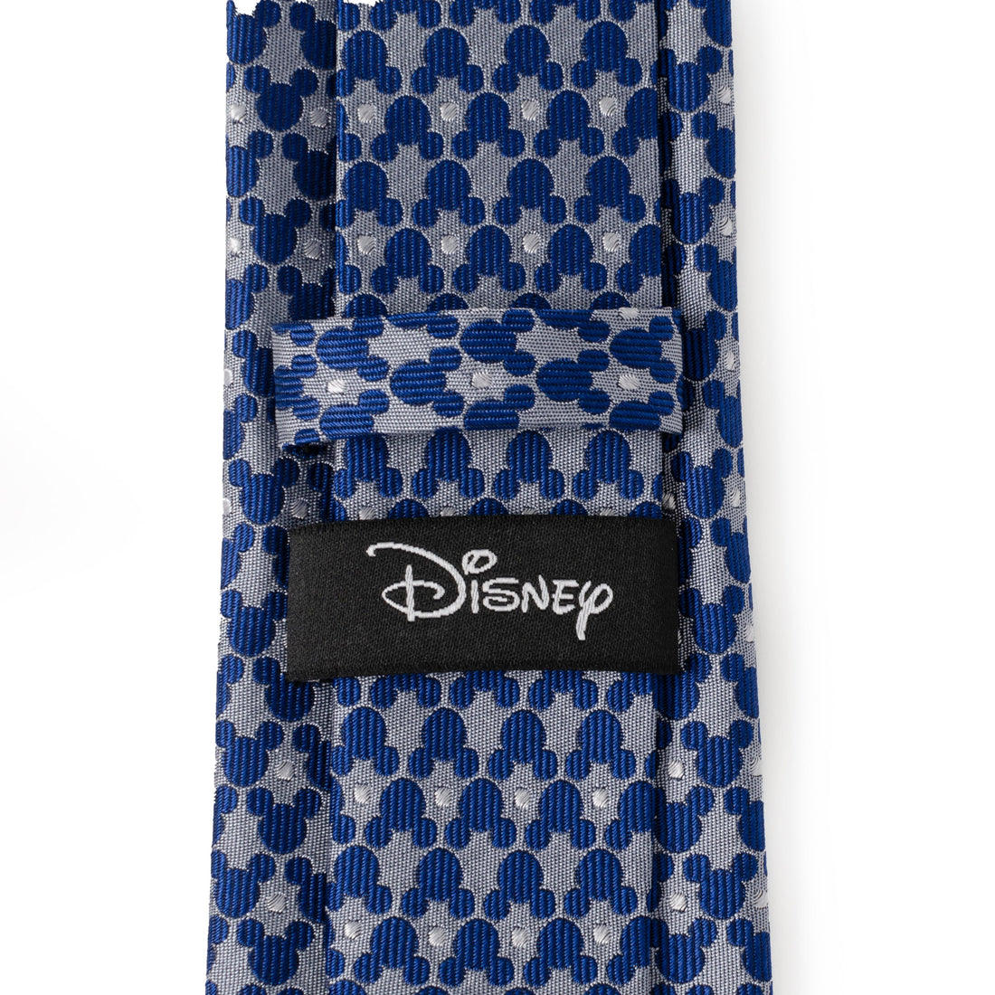 Disney Mickey Mouse Icon Dot Pattern Silk Tie in Blue and Gray - Image 4