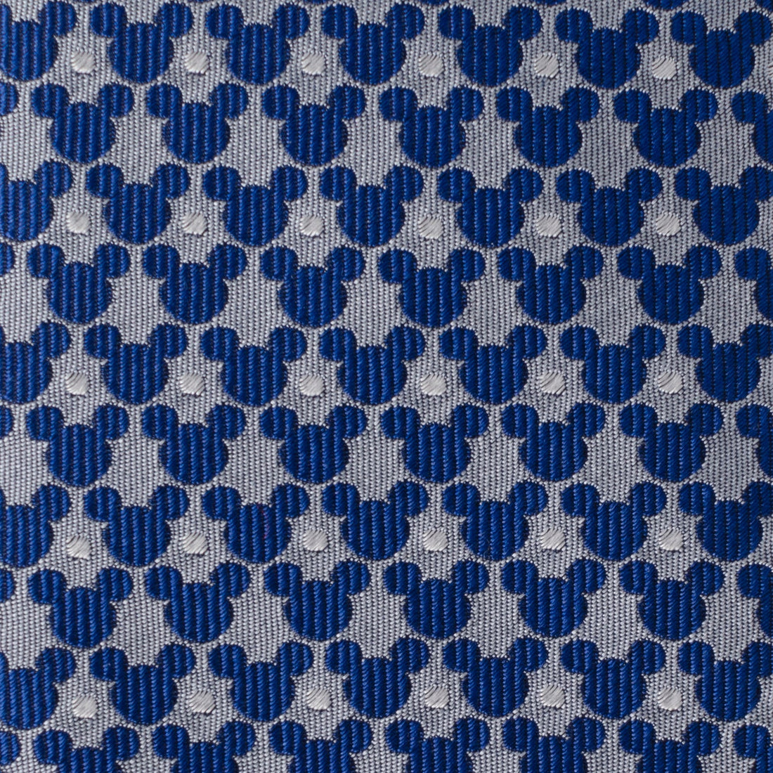 Disney Mickey Mouse Icon Dot Pattern Silk Tie in Blue and Gray - Image 5
