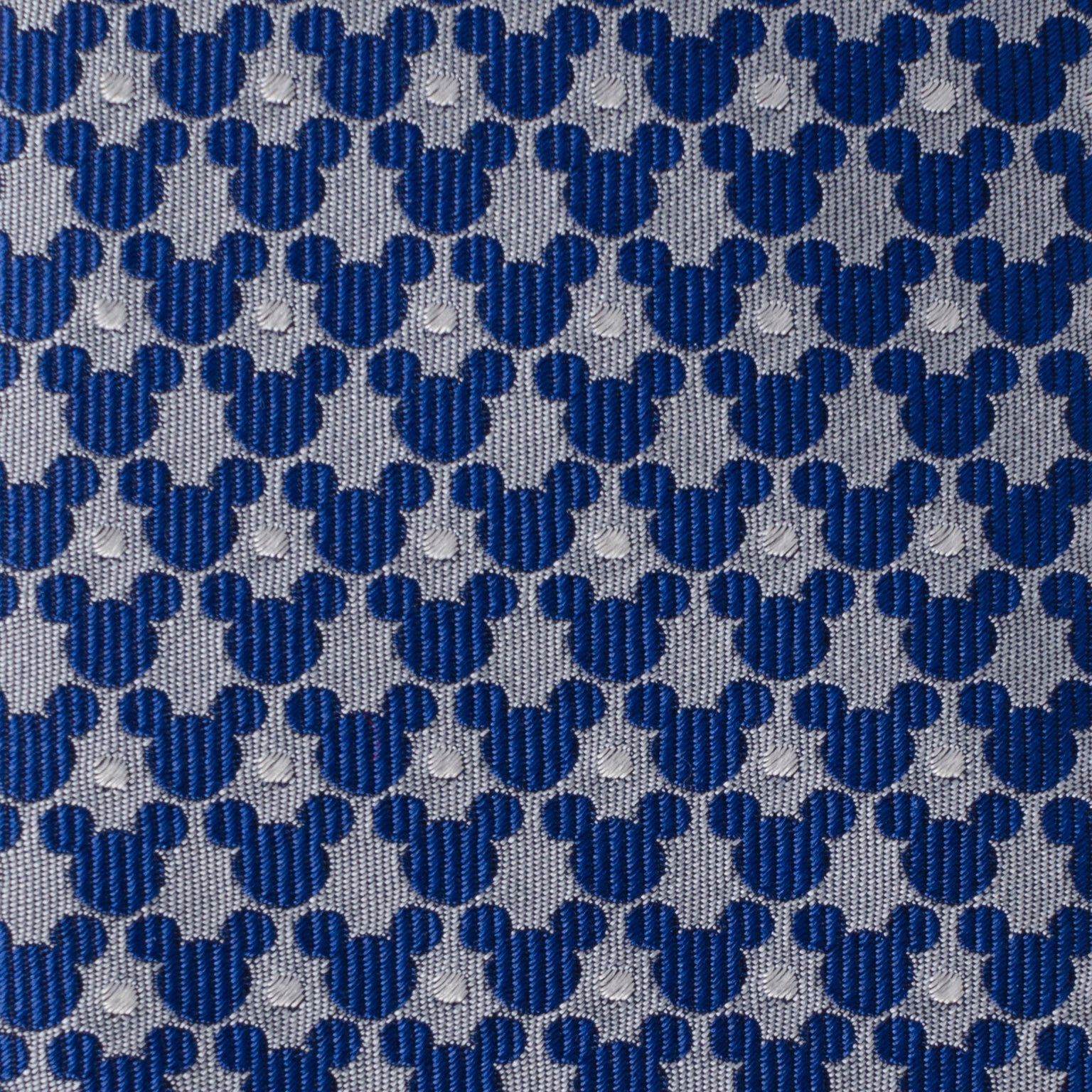 Disney Mickey Mouse Icon Dot Pattern Silk Tie in Blue and Gray - Image 5