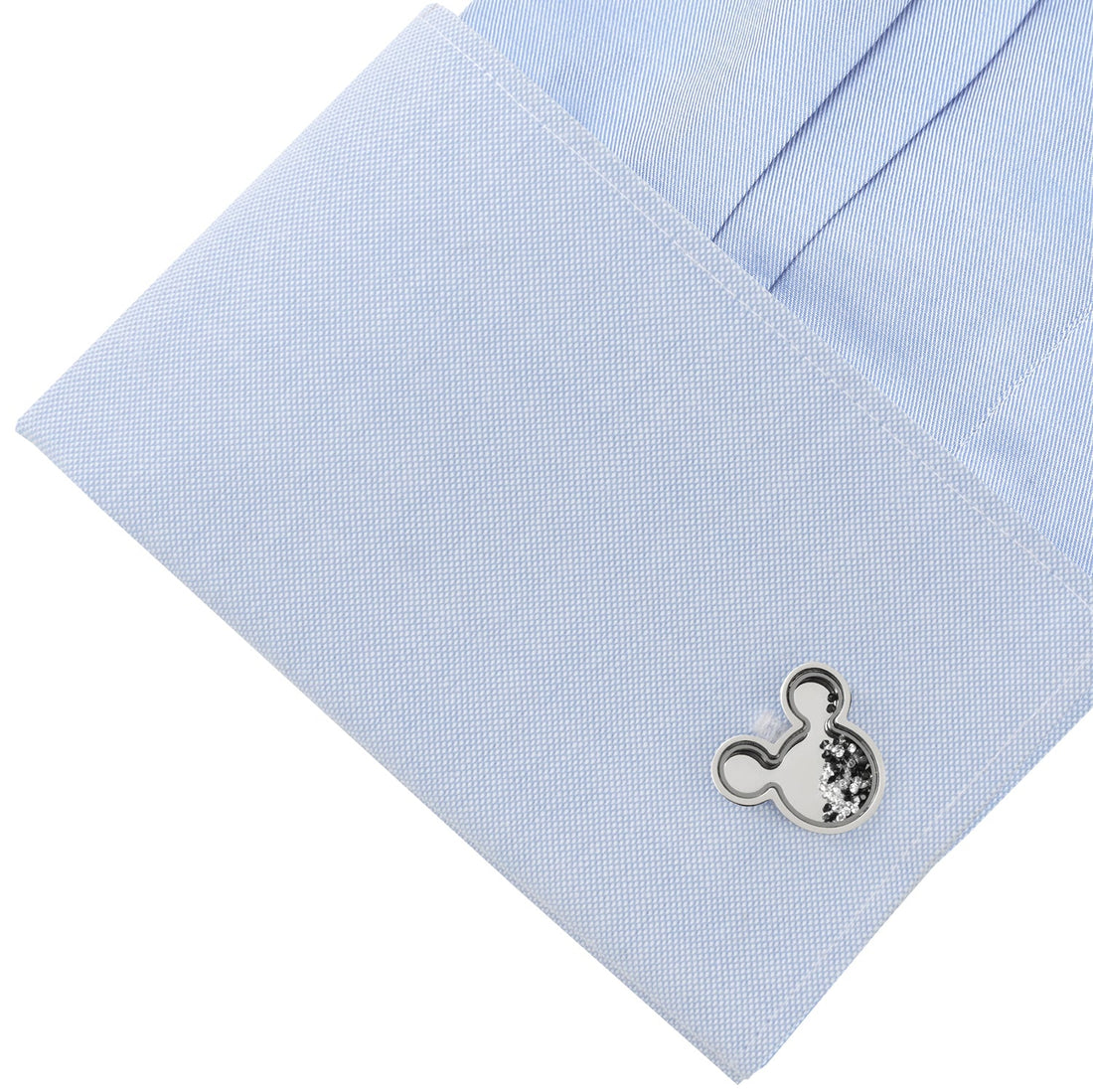 Mickey Mouse Silhouette Floating Crystal Stainless Steel Cufflinks - Image 3