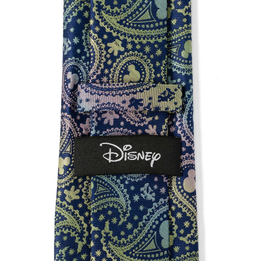 Disney Mickey Mouse Iridescent Paisley Navy Silk Tie