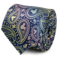 Disney Mickey Mouse Iridescent Paisley Navy Silk Tie