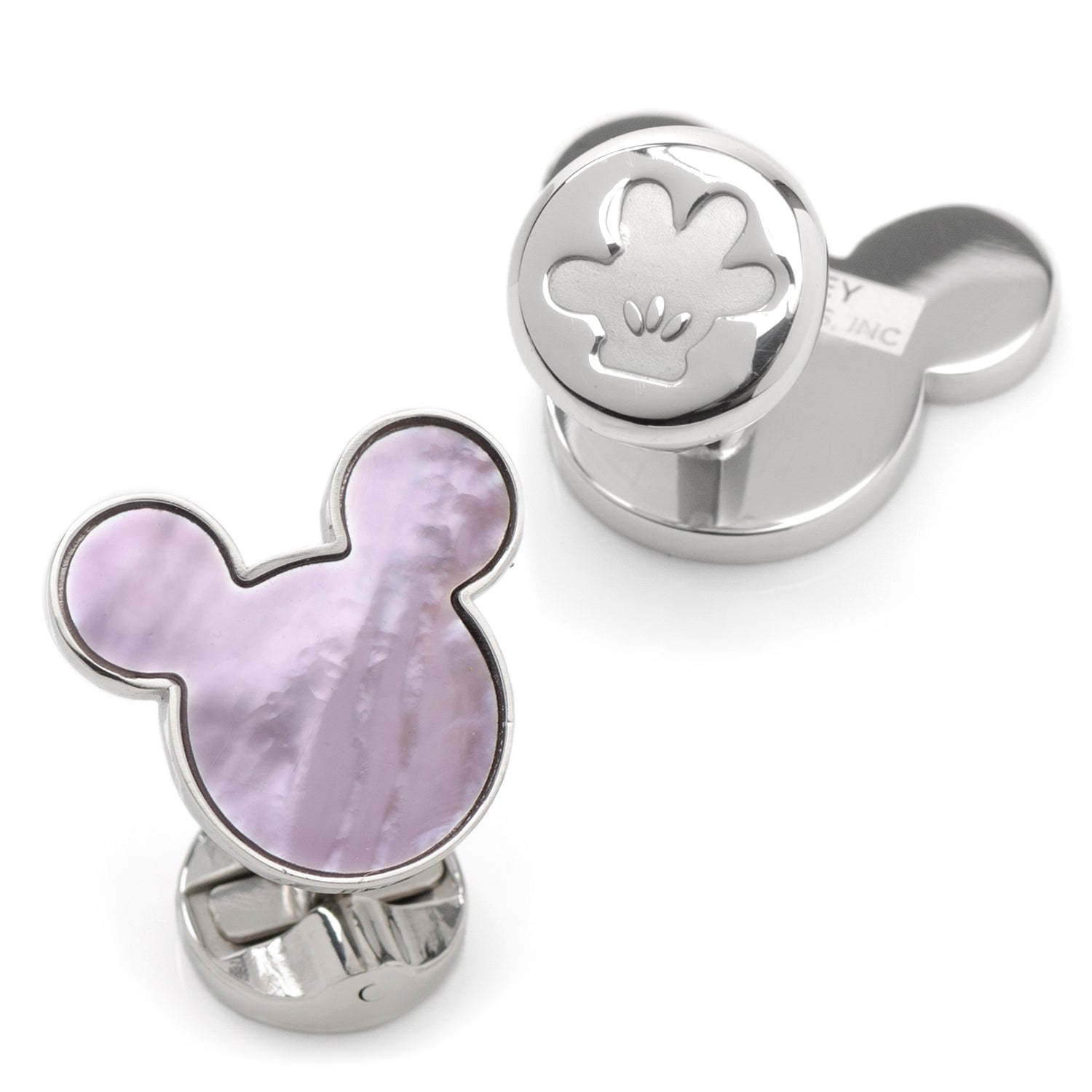 Mickey Mouse Lavender Mother of Pearl Sterling Silver Cufflinks - Image 2