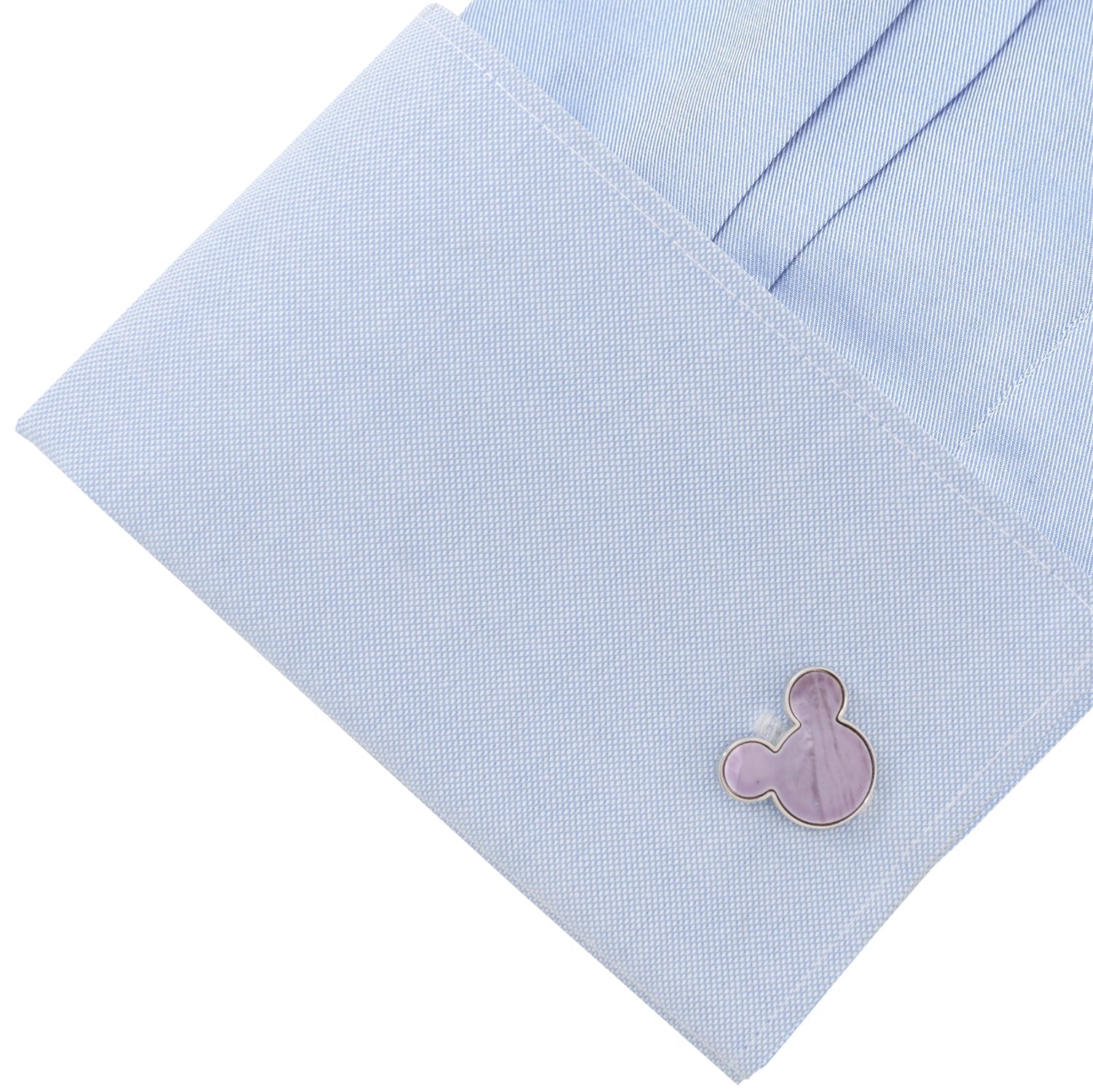 Mickey Mouse Lavender Mother of Pearl Sterling Silver Cufflinks - Image 3