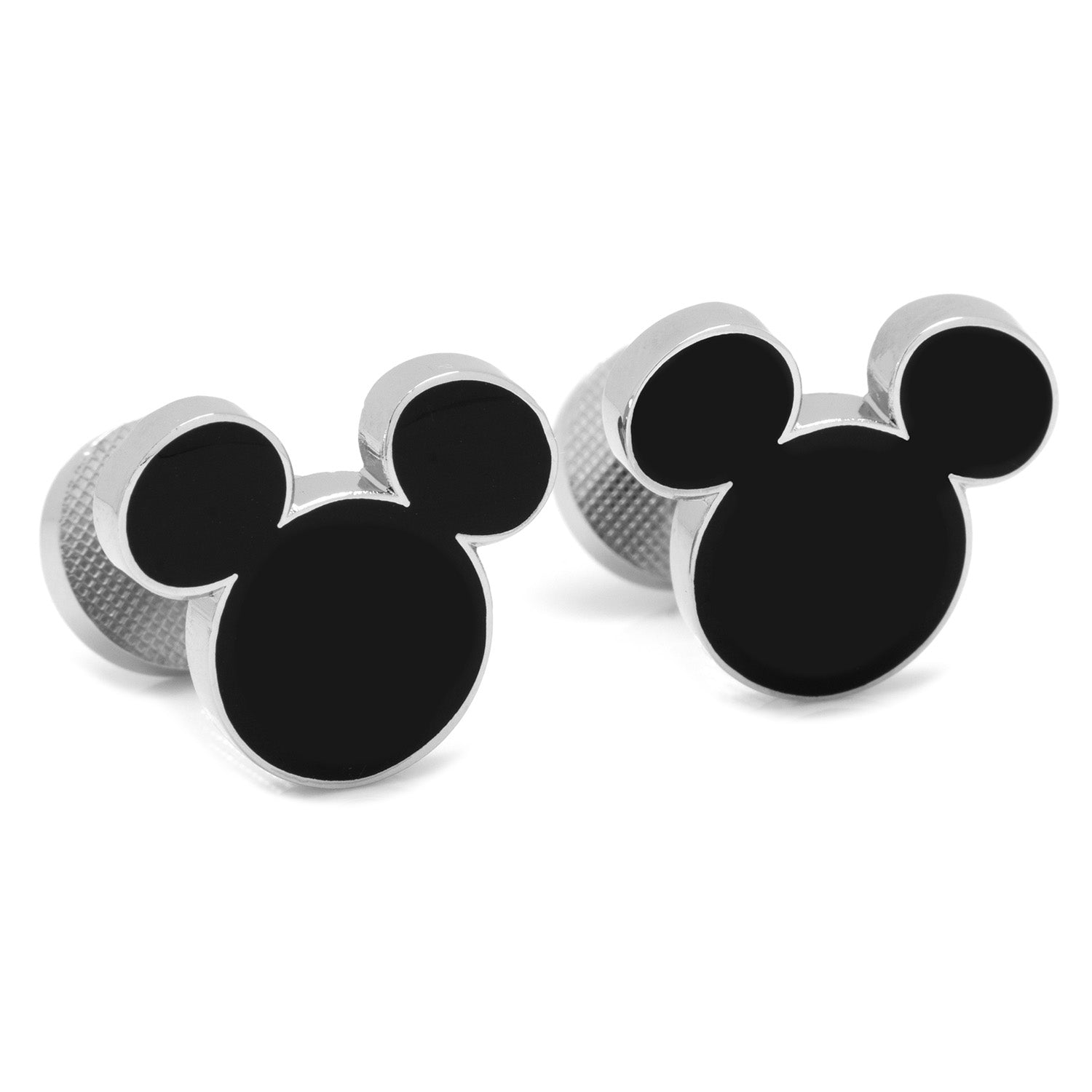 Disney Mickey Mouse Black Enamel Silver Plated Cufflinks - Image 2