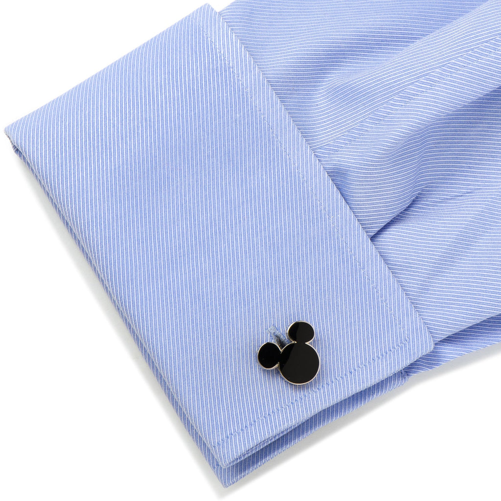 Disney Mickey Mouse Black Enamel Silver Plated Cufflinks - Image 3