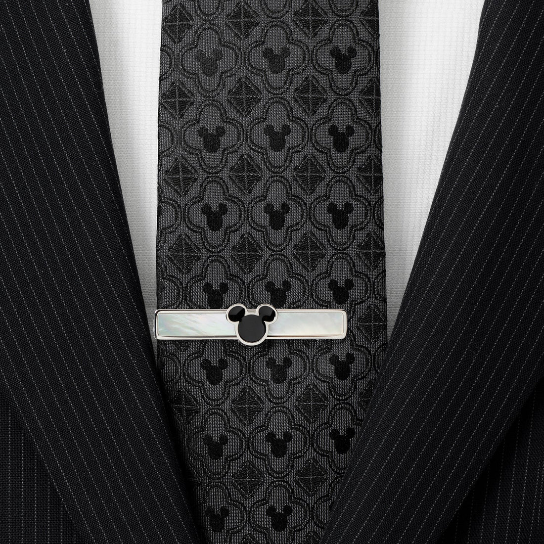 Disney Mickey Mouse Mother of Pearl Tie Clip in Silver - Image 2