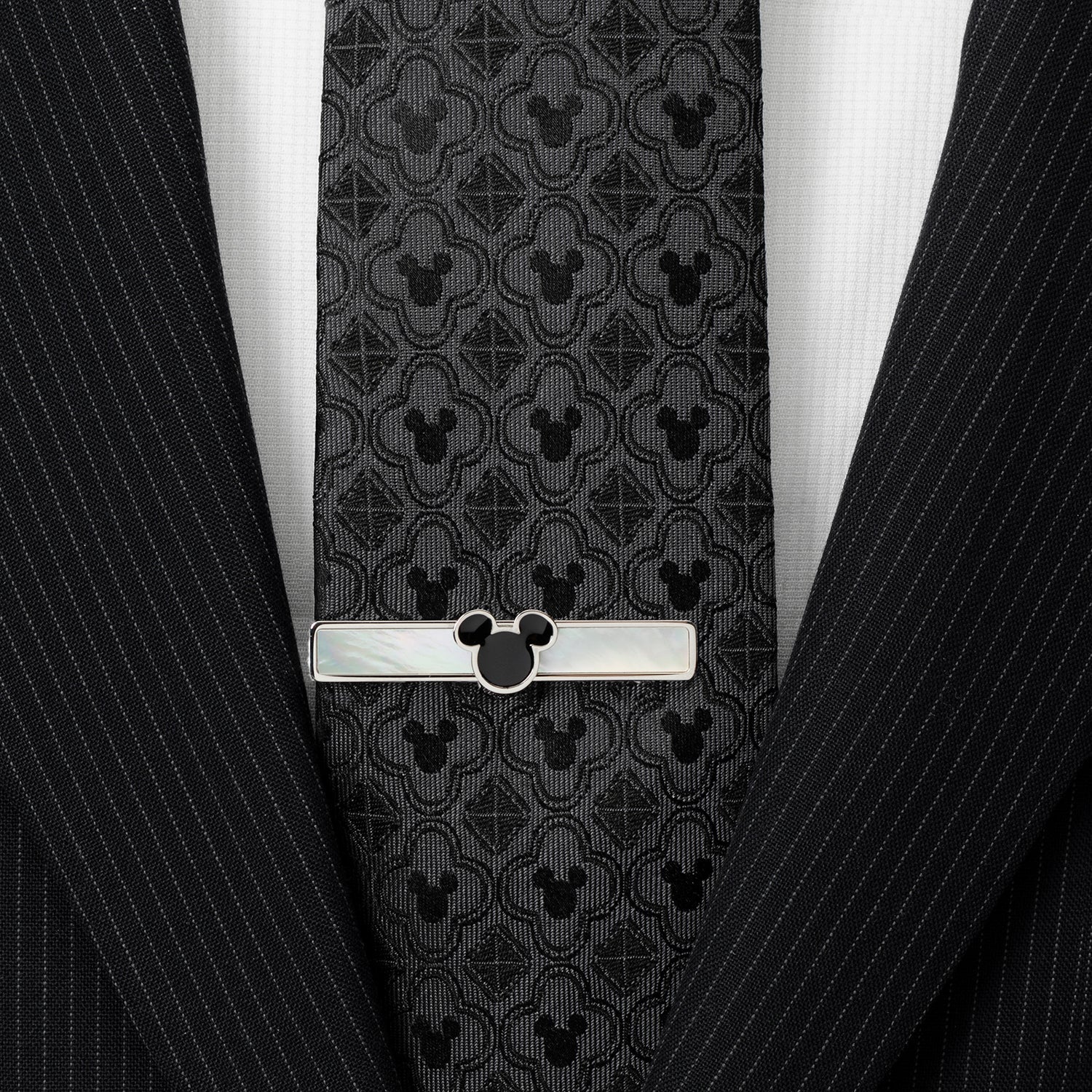 Disney Mickey Mouse Mother of Pearl Tie Clip in Silver - Image 2