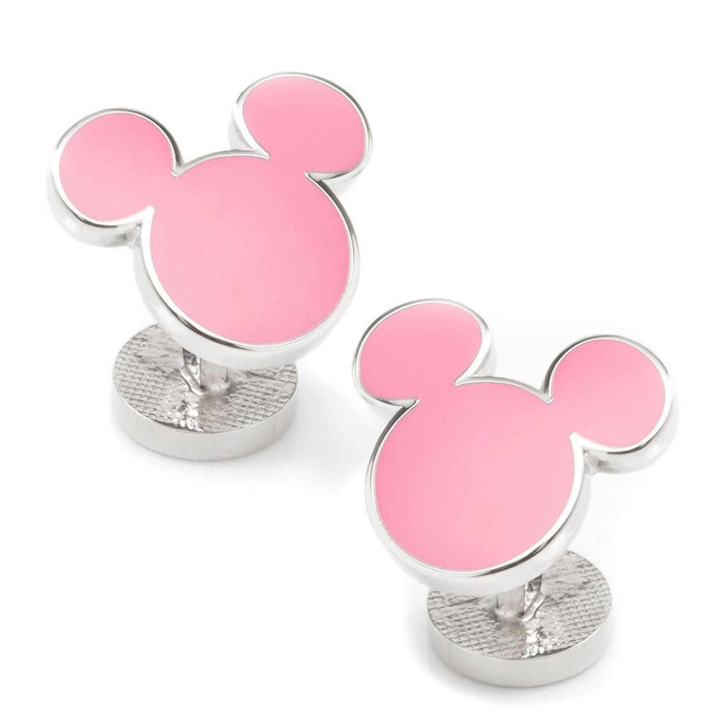Disney Mickey Mouse Silhouette Pink Enamel Cufflinks - Image 2
