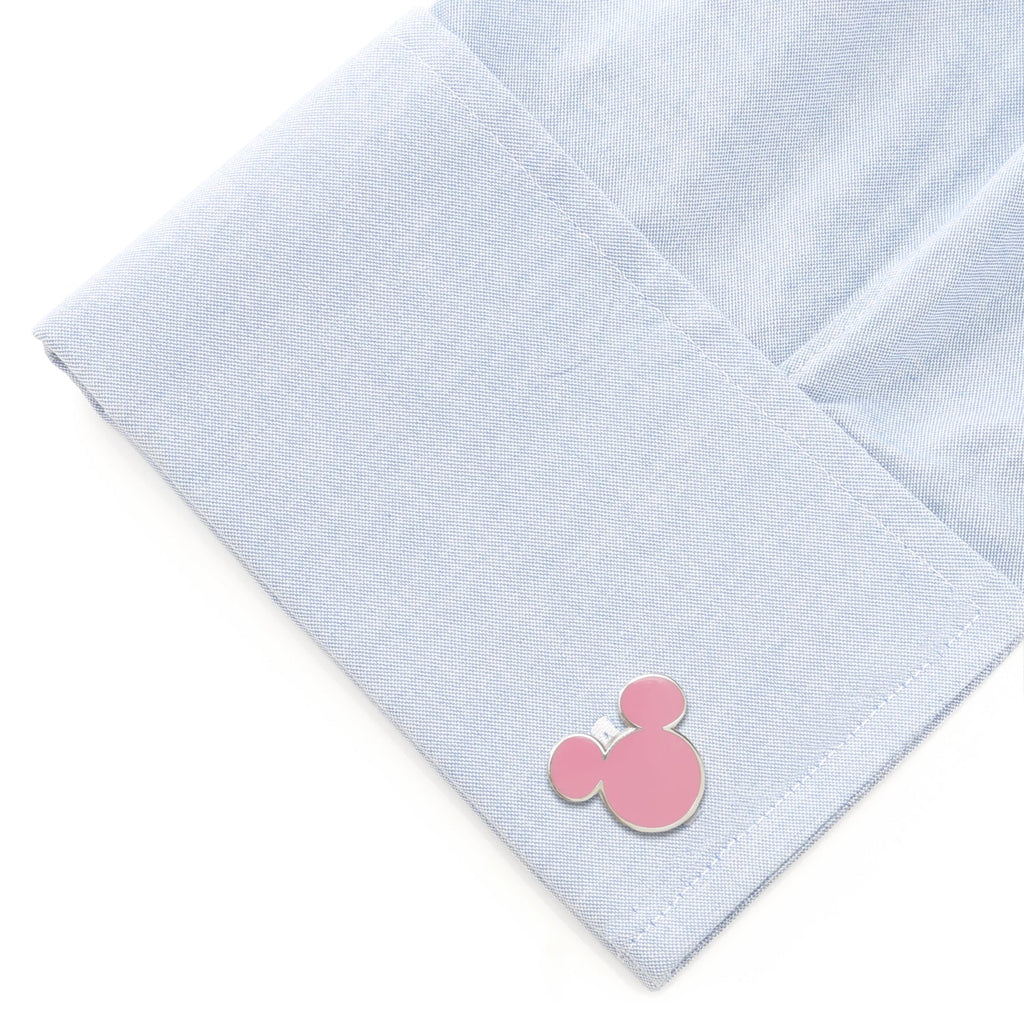 Disney Mickey Mouse Silhouette Pink Enamel Cufflinks - Image 3