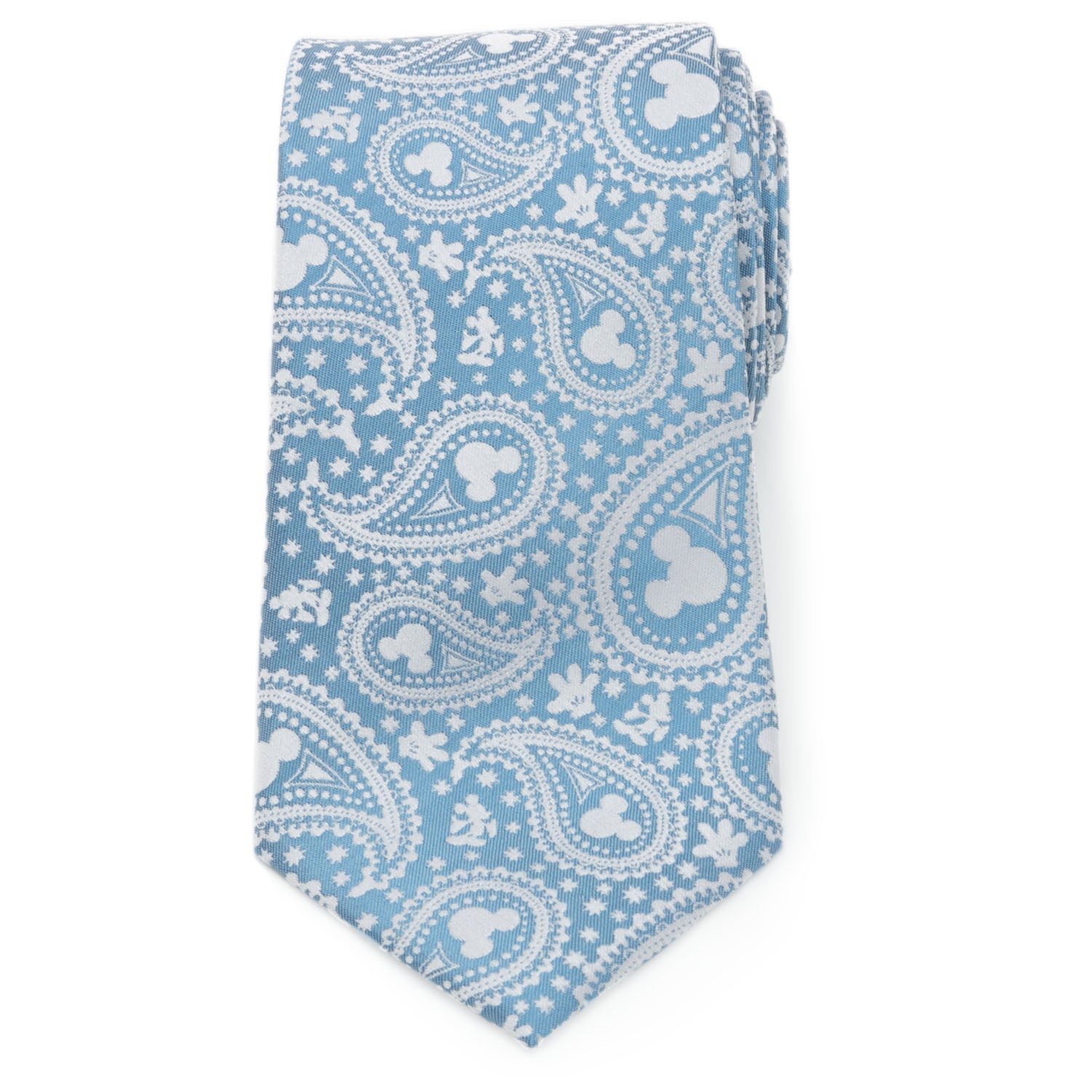 Disney Mickey Mouse Teal Paisley Men's Silk Tie - Image 3