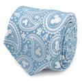 Disney Mickey Mouse paisley pattern necktie in teal and silver silk