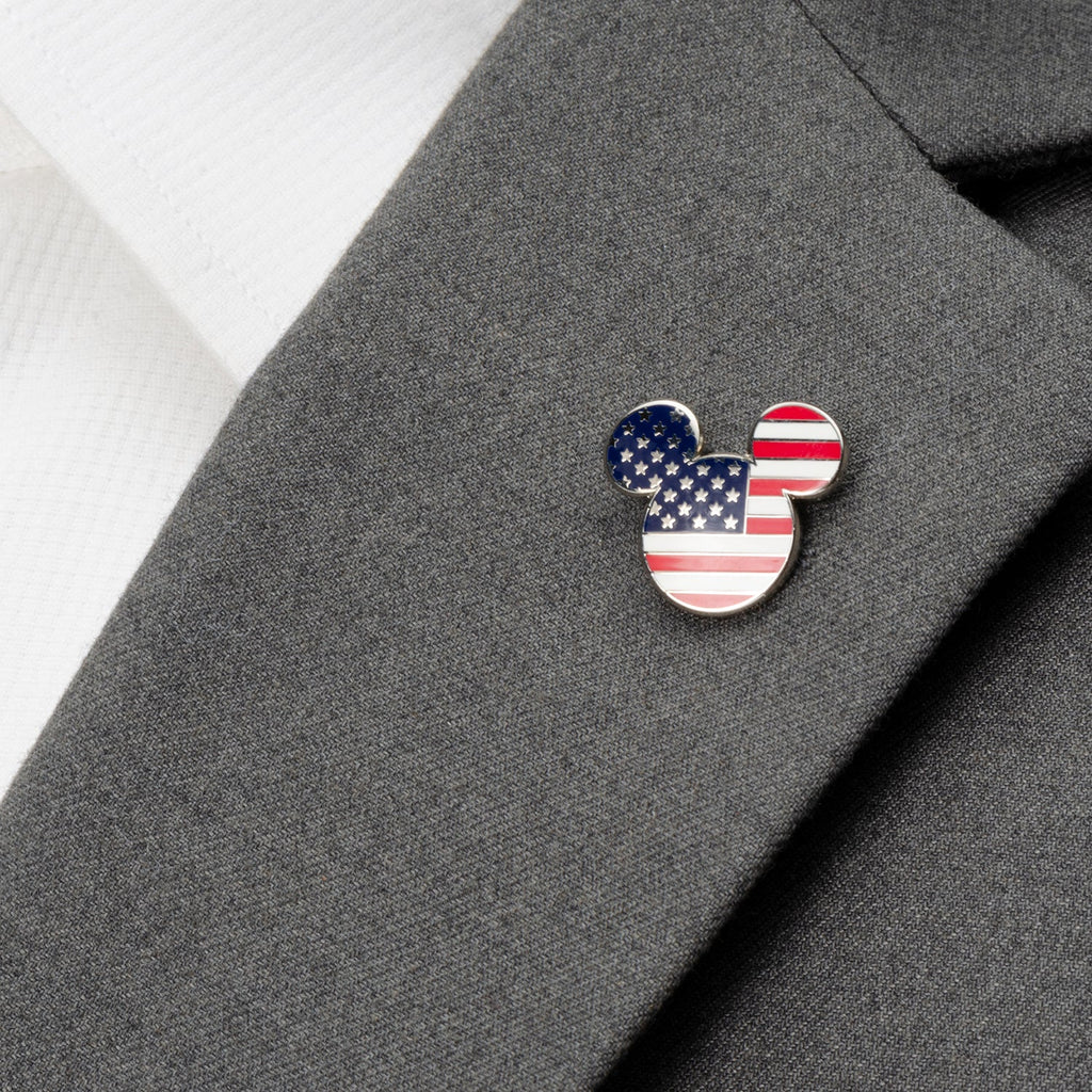 Disney Mickey Mouse Stars and Stripes Red White Blue Lapel Pin - Image 4