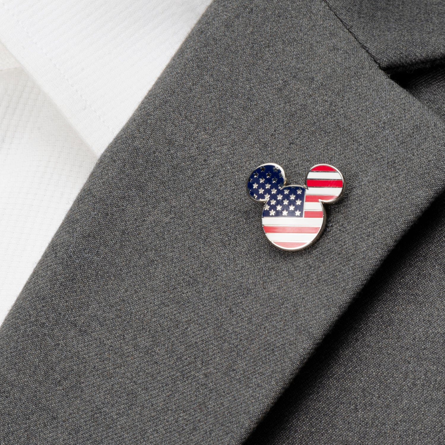 Disney Mickey Mouse Stars and Stripes Red White Blue Lapel Pin - Image 4