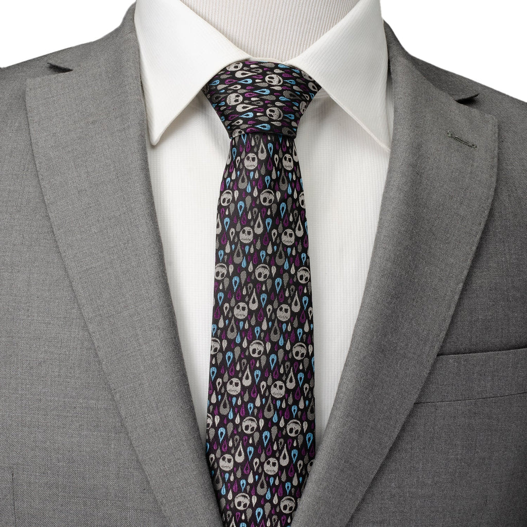 Disney Jack Skellington Raindrop Pattern Men's Silk Blend Tie - Image 2