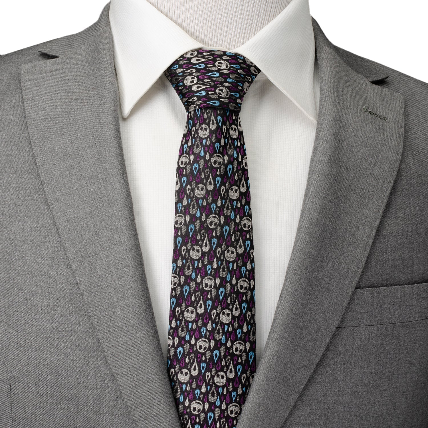 Disney Jack Skellington Raindrop Pattern Men's Silk Blend Tie - Image 2