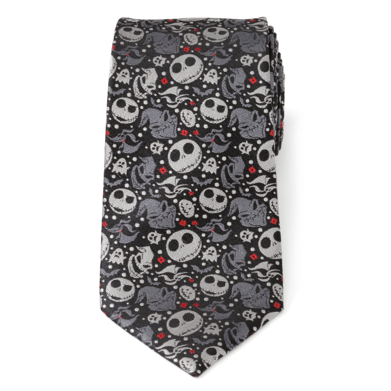 Disney Nightmare Before Christmas Jack Skellington Black Gray Tie - Image 3