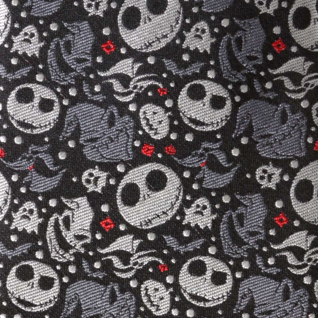 Disney Nightmare Before Christmas Jack Skellington Black Gray Tie - Image 4