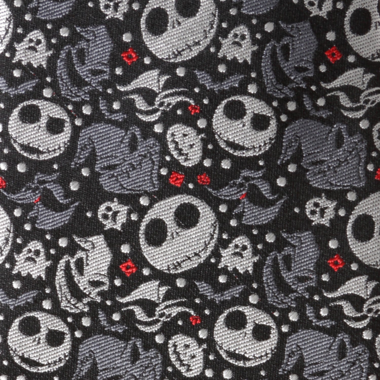 Disney Nightmare Before Christmas Jack Skellington Black Gray Tie - Image 4