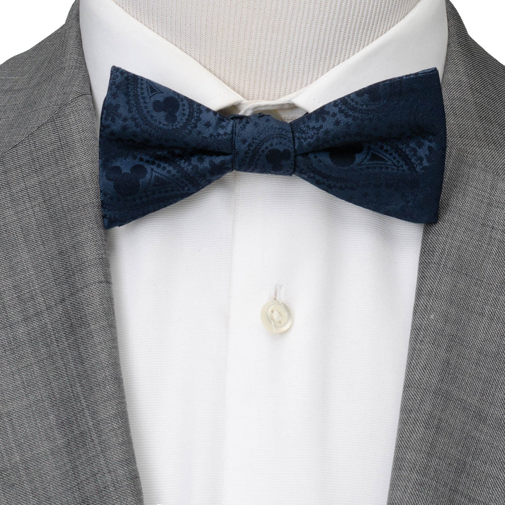 Disney Mickey Mouse Navy Paisley Silk Bow Tie - Image 2