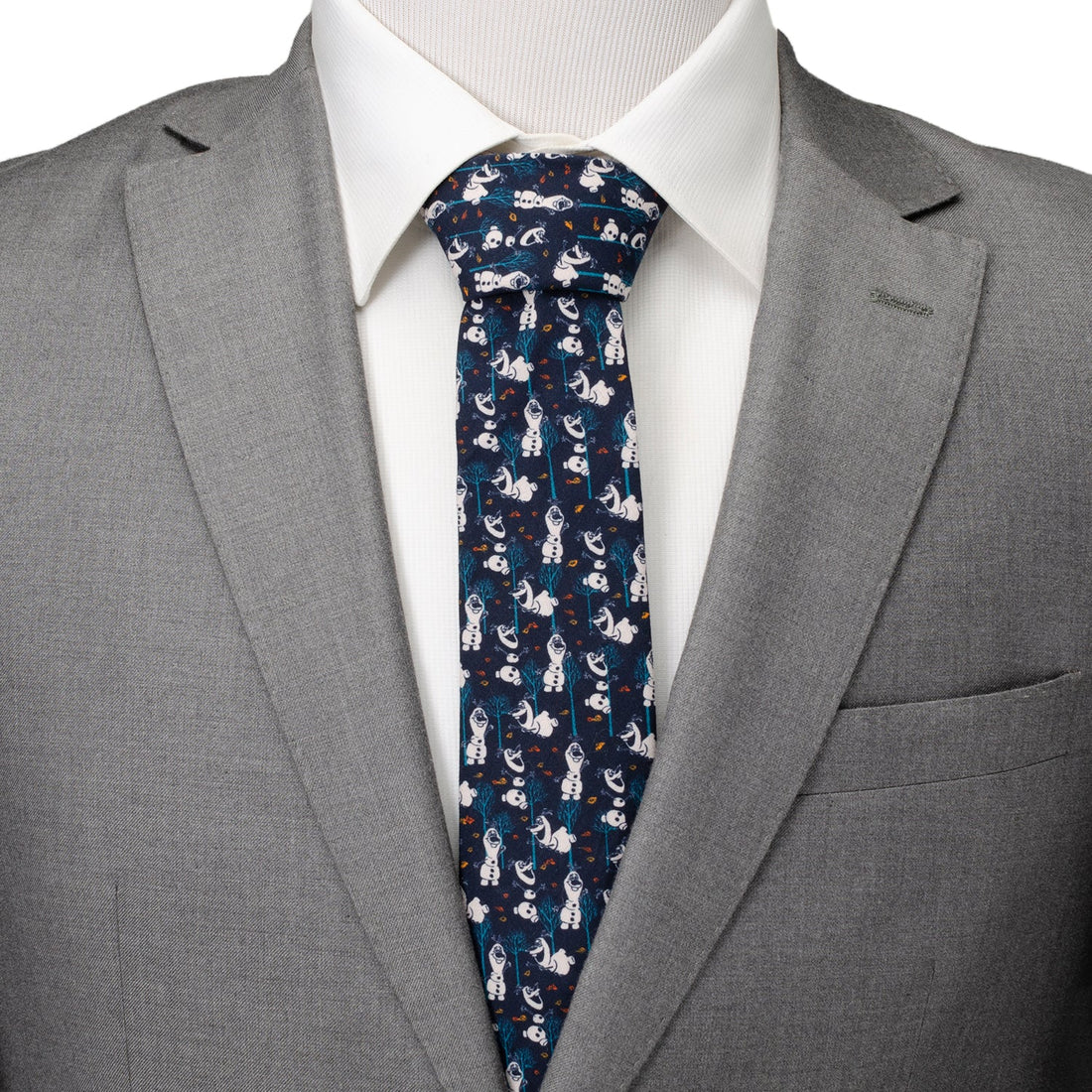 Disney Frozen Olaf Navy Blue Cotton Patterned Necktie - Image 2