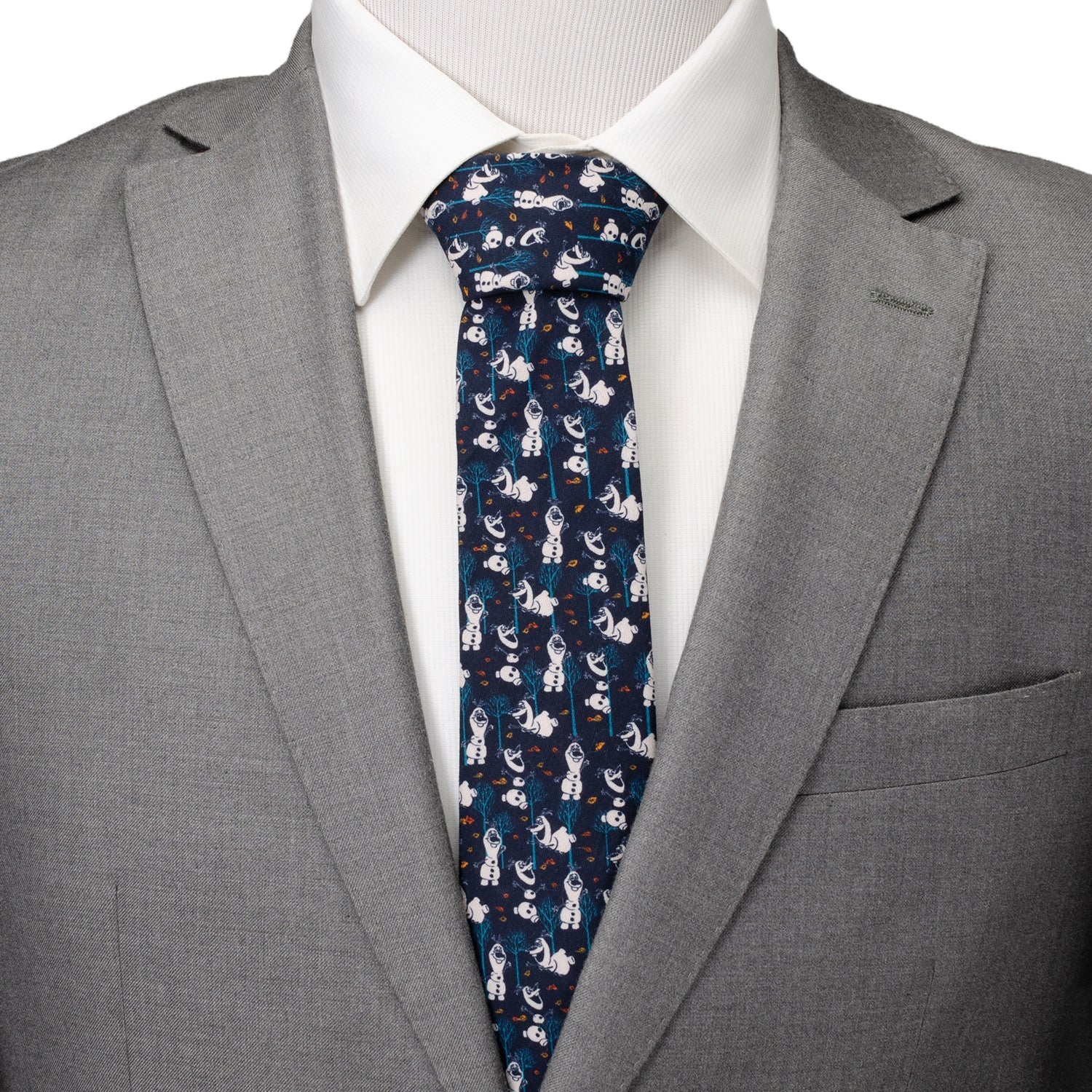 Disney Frozen Olaf Navy Blue Cotton Patterned Necktie - Image 2