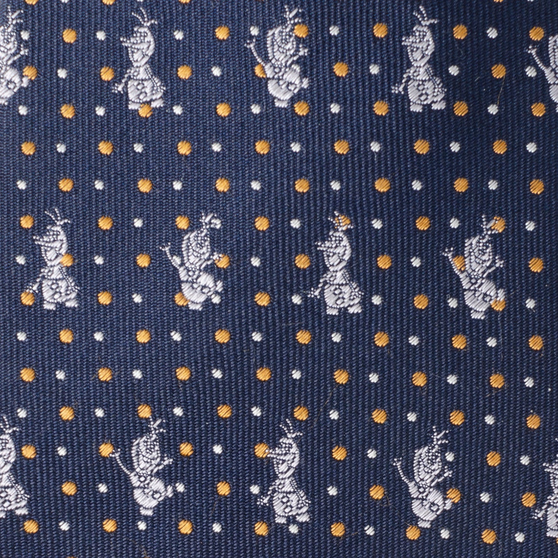 Disney Frozen Olaf Dot Motif Men's Silk Necktie in Navy - Image 4