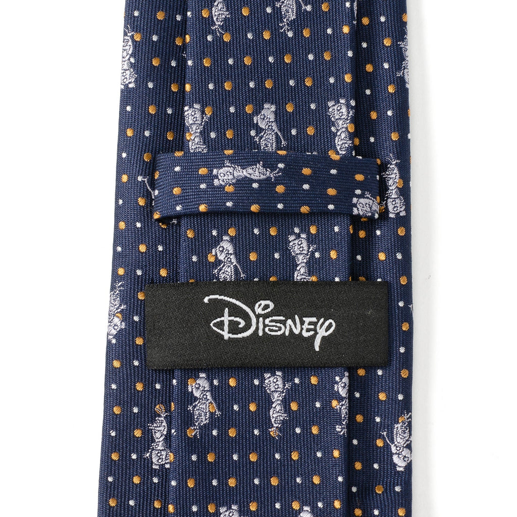 Disney Frozen Olaf Dot Motif Men's Silk Necktie in Navy - Image 5