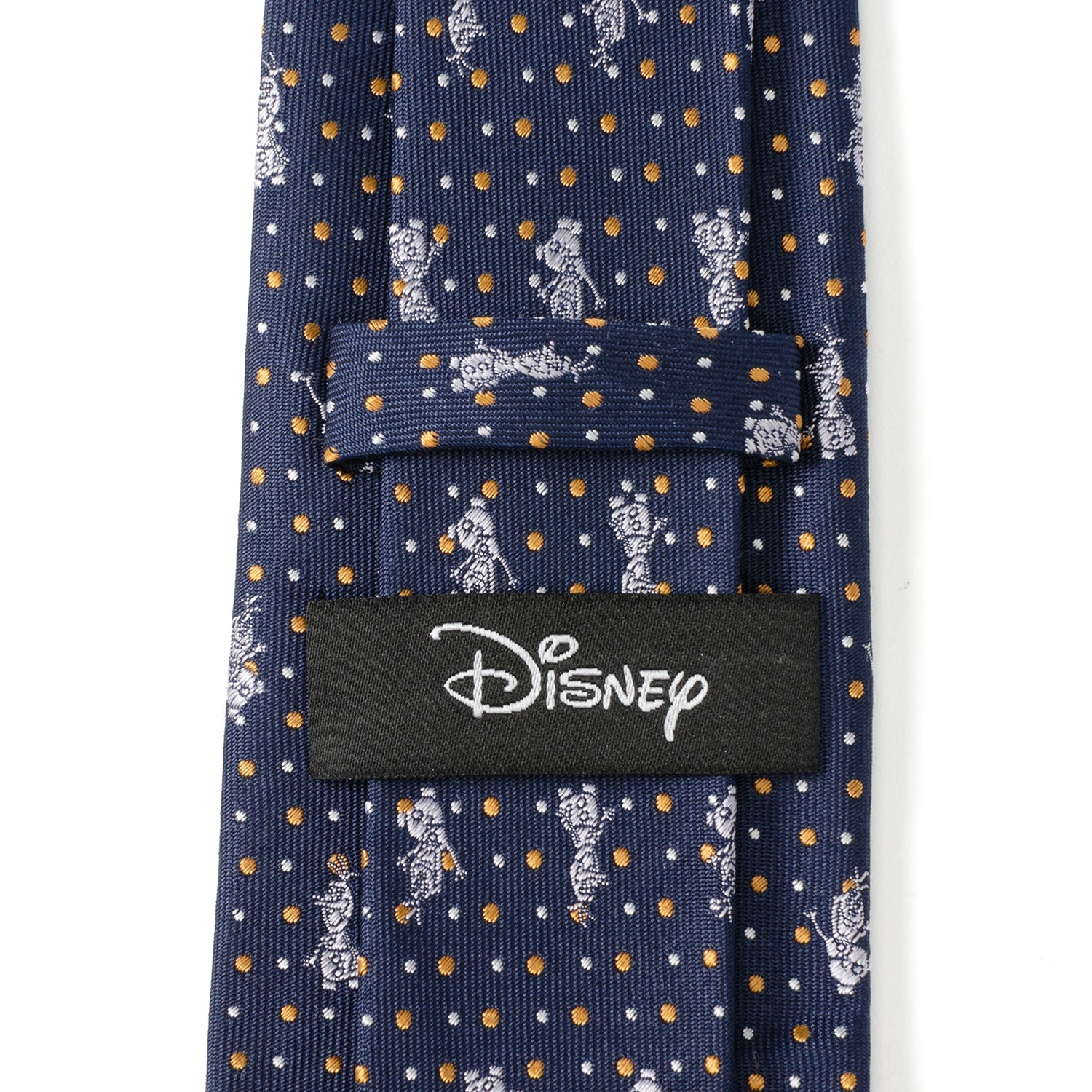 Disney Frozen Olaf Dot Motif Men's Silk Necktie in Navy - Image 5