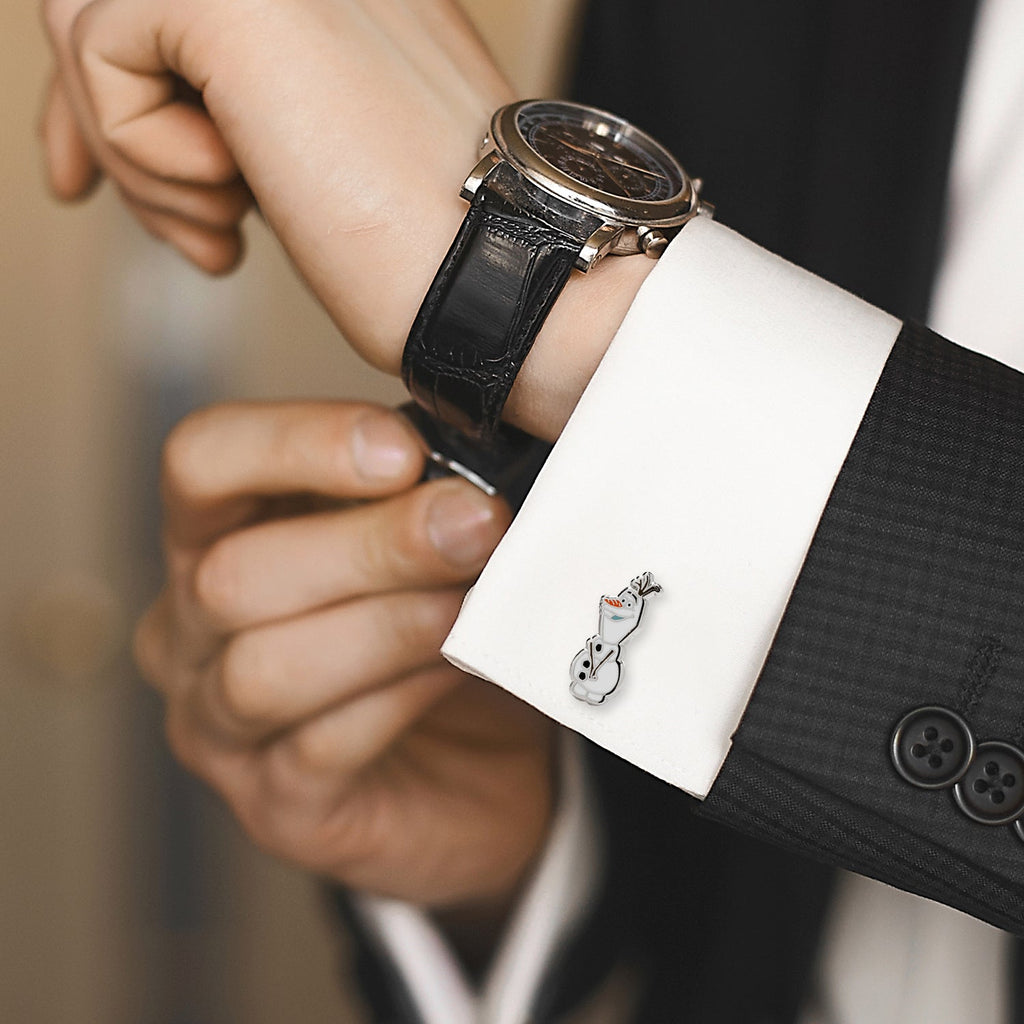 Disney Frozen Olaf Action Cufflinks Silver Tone - Image 2