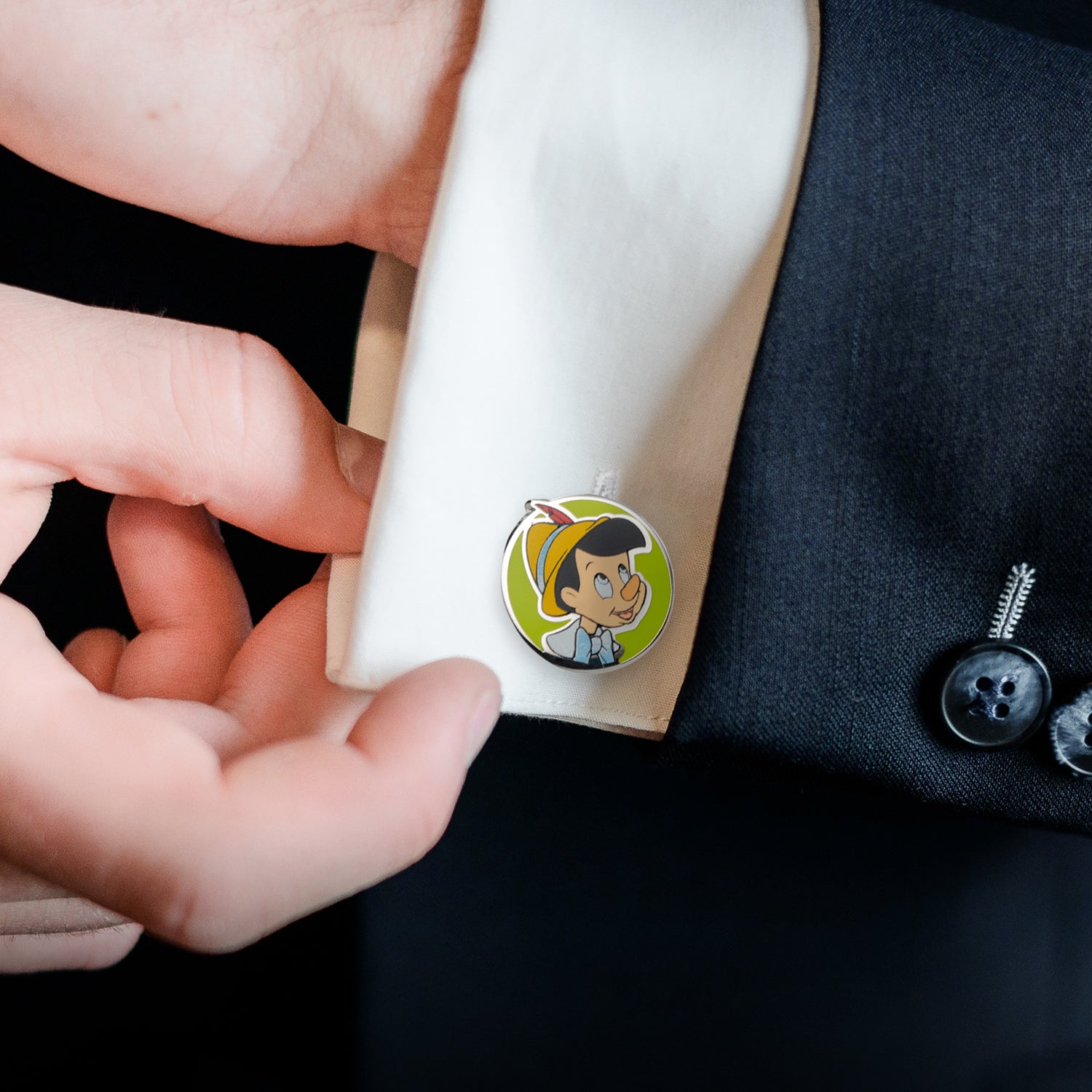 Disney Pinocchio Enamel Cufflinks in Silver Tone - Image 4