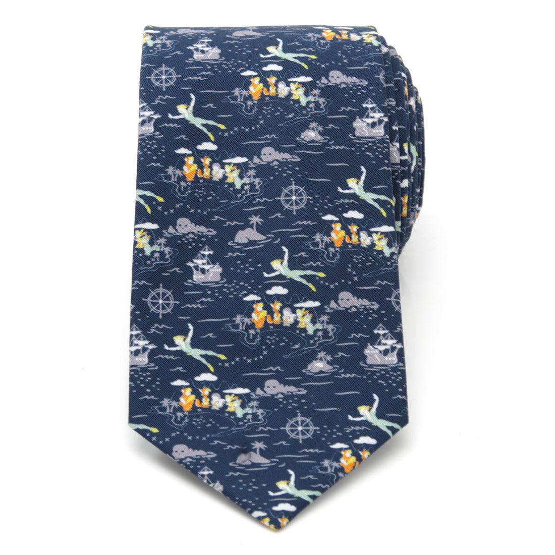 Disney Peter Pan Neverland Print Cotton Tie in Navy Blue - Image 3