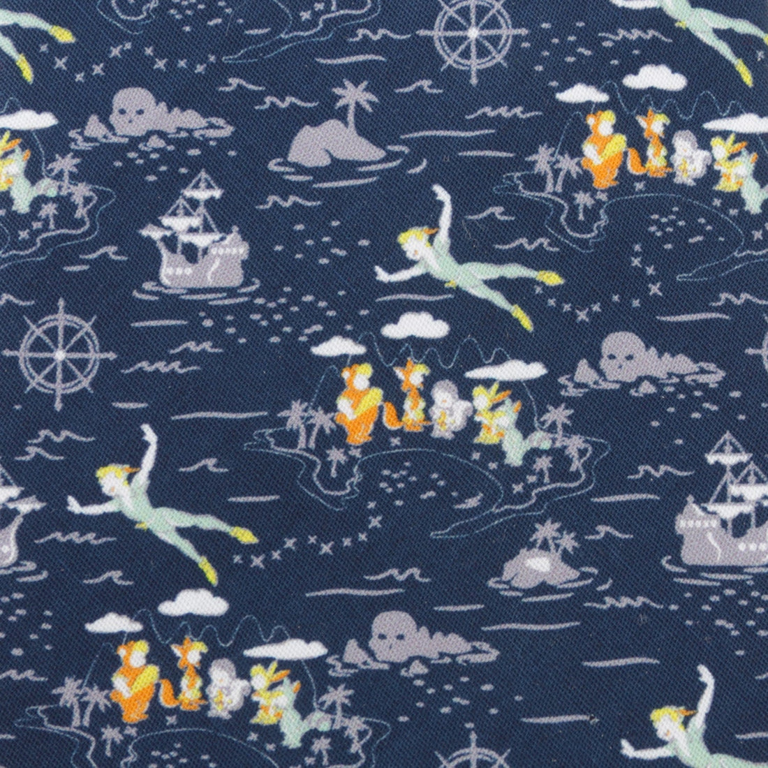 Disney Peter Pan Neverland Print Cotton Tie in Navy Blue - Image 5