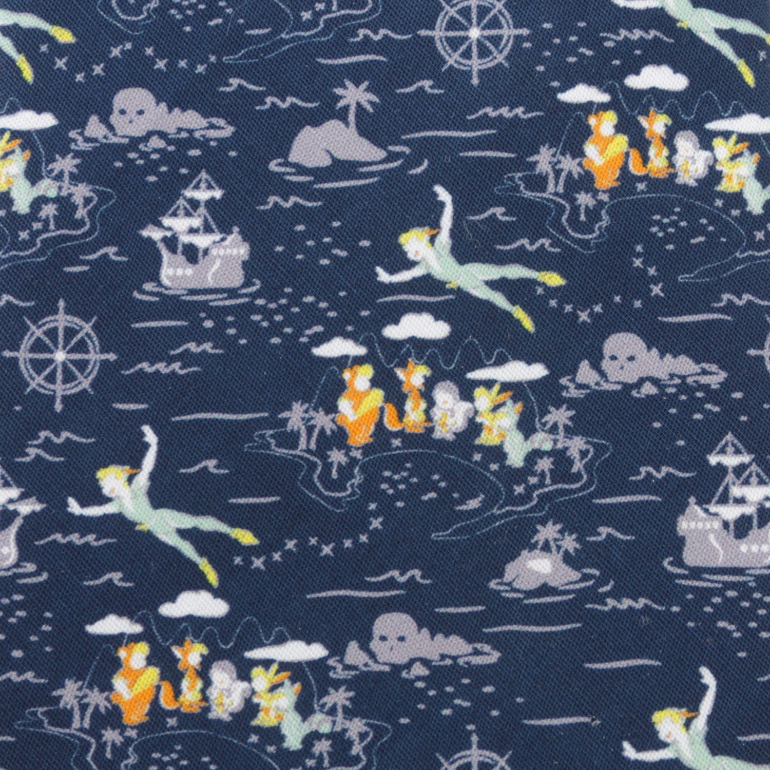 Disney Peter Pan Neverland Print Cotton Tie in Navy Blue - Image 5
