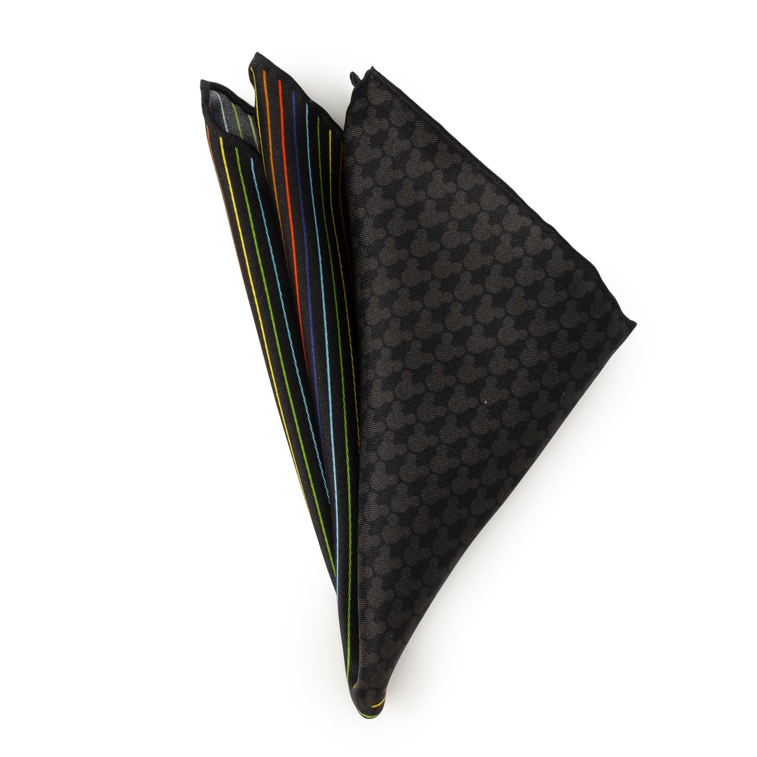 Disney Mickey Mouse Silk Pocket Square in Black and Rainbow - Image 3