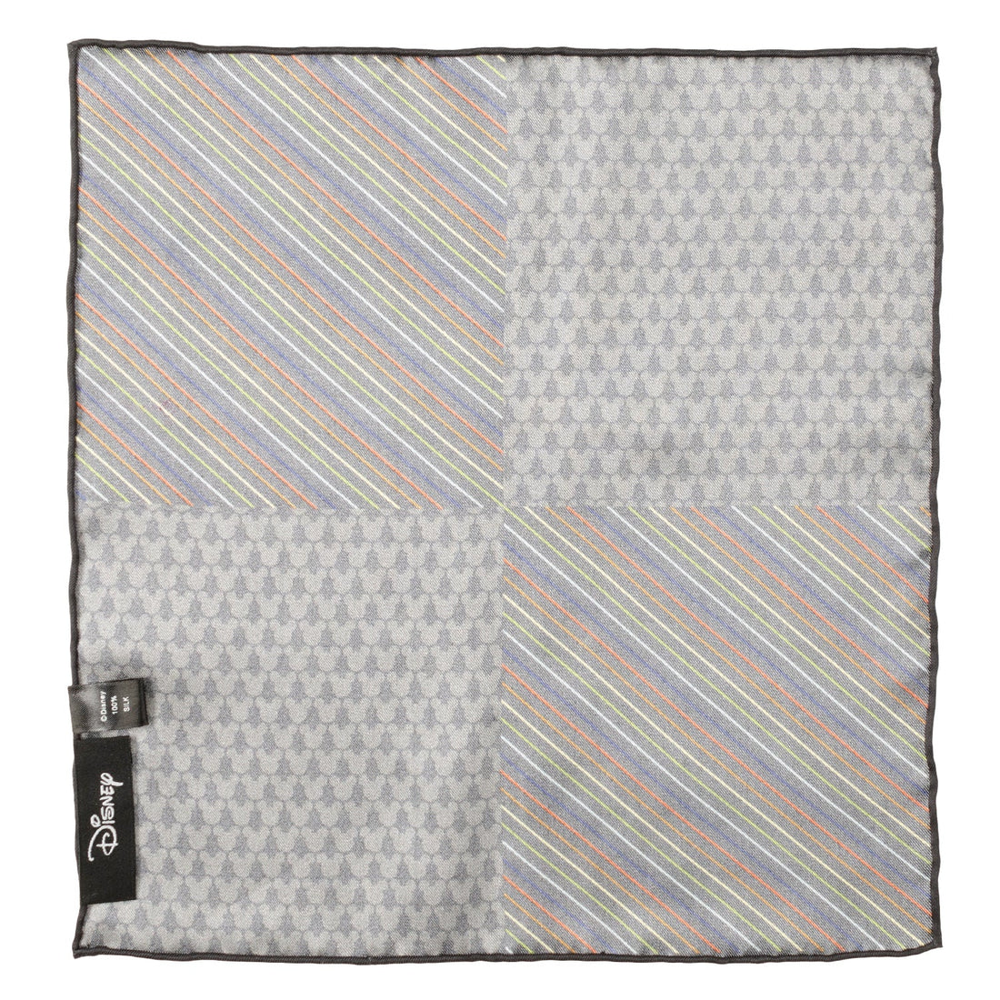 Disney Mickey Mouse Silk Pocket Square in Black and Rainbow - Image 4