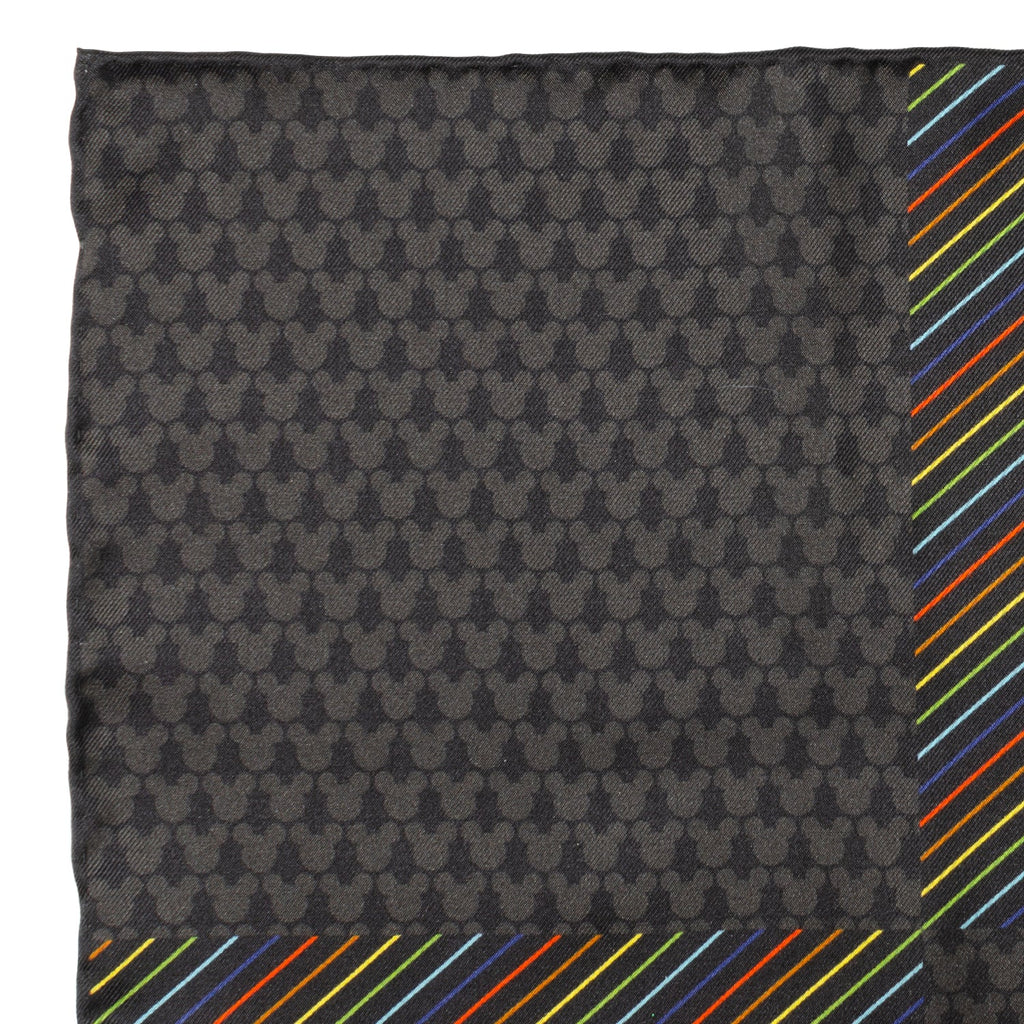 Disney Mickey Mouse Silhouette Rainbow Pocket Square