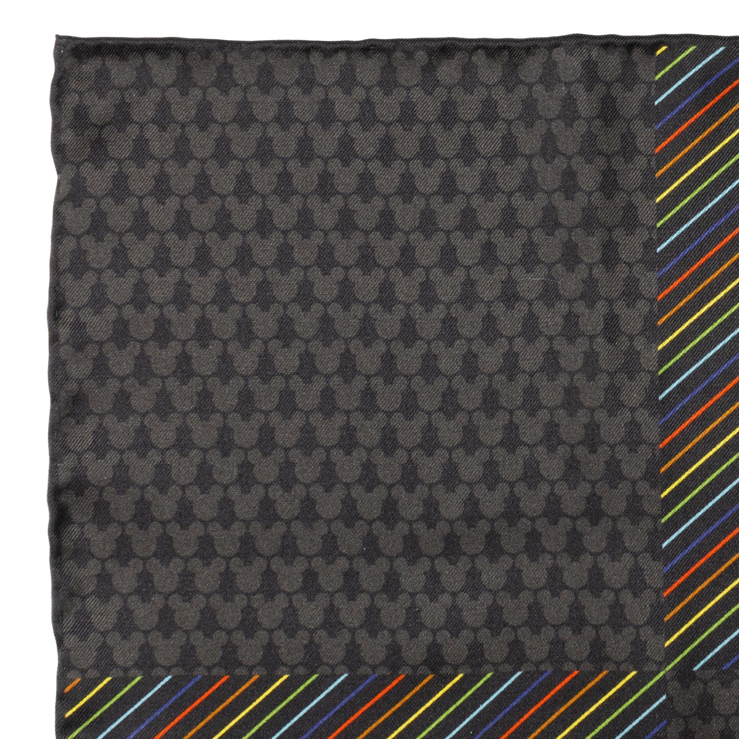 Disney Mickey Mouse Silk Pocket Square in Black and Rainbow - Image 5