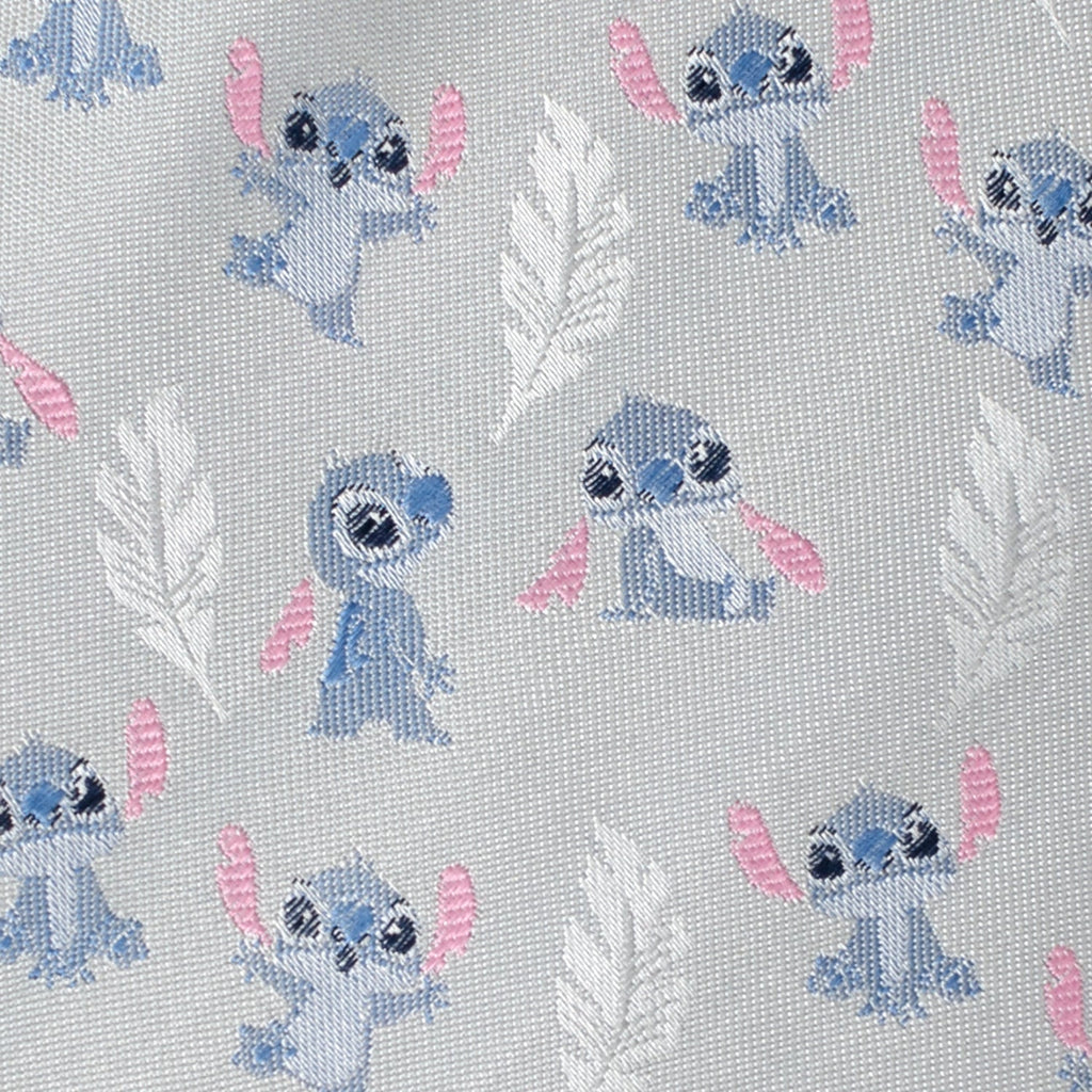 Disney Lilo & Stitch Gray Men's Tie with Feather Pattern - Image 4